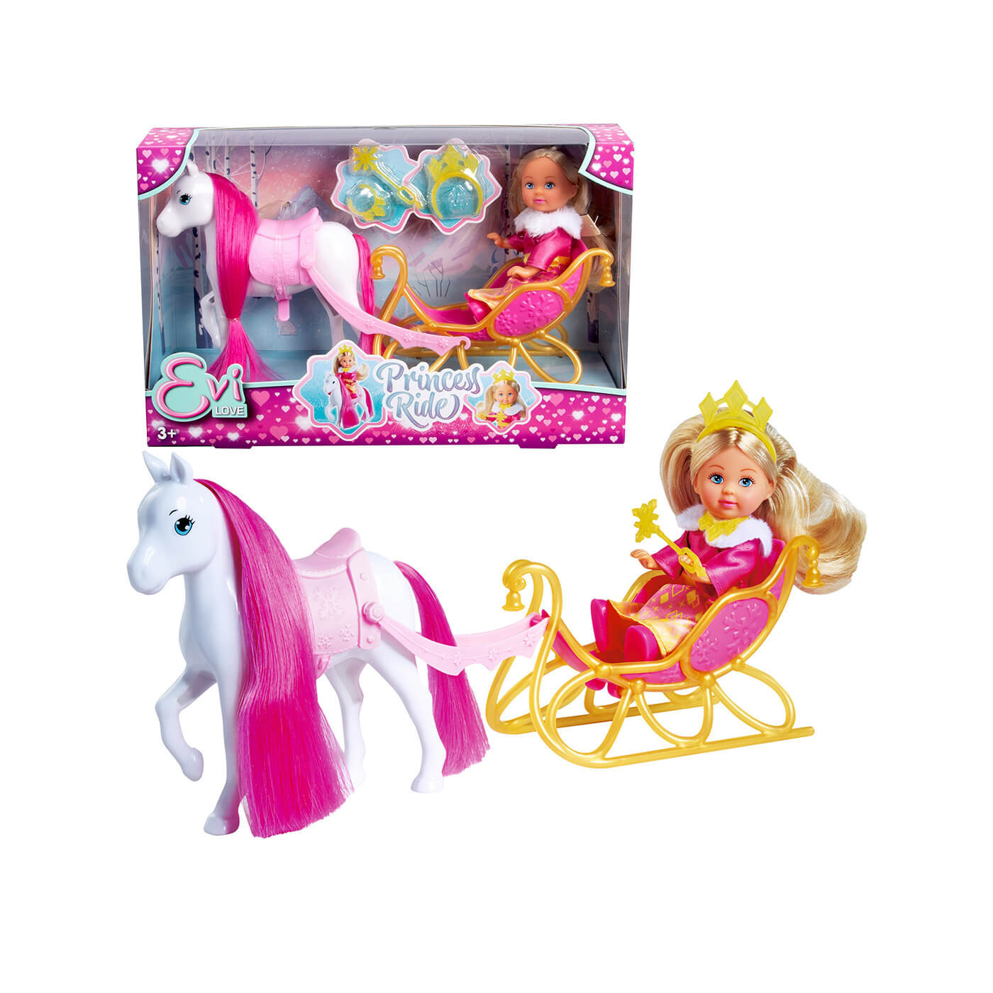 Lalka Evi Love Księżniczka z koniem - zaprzęg - zabawka dla dziewczynki 3+ Simba