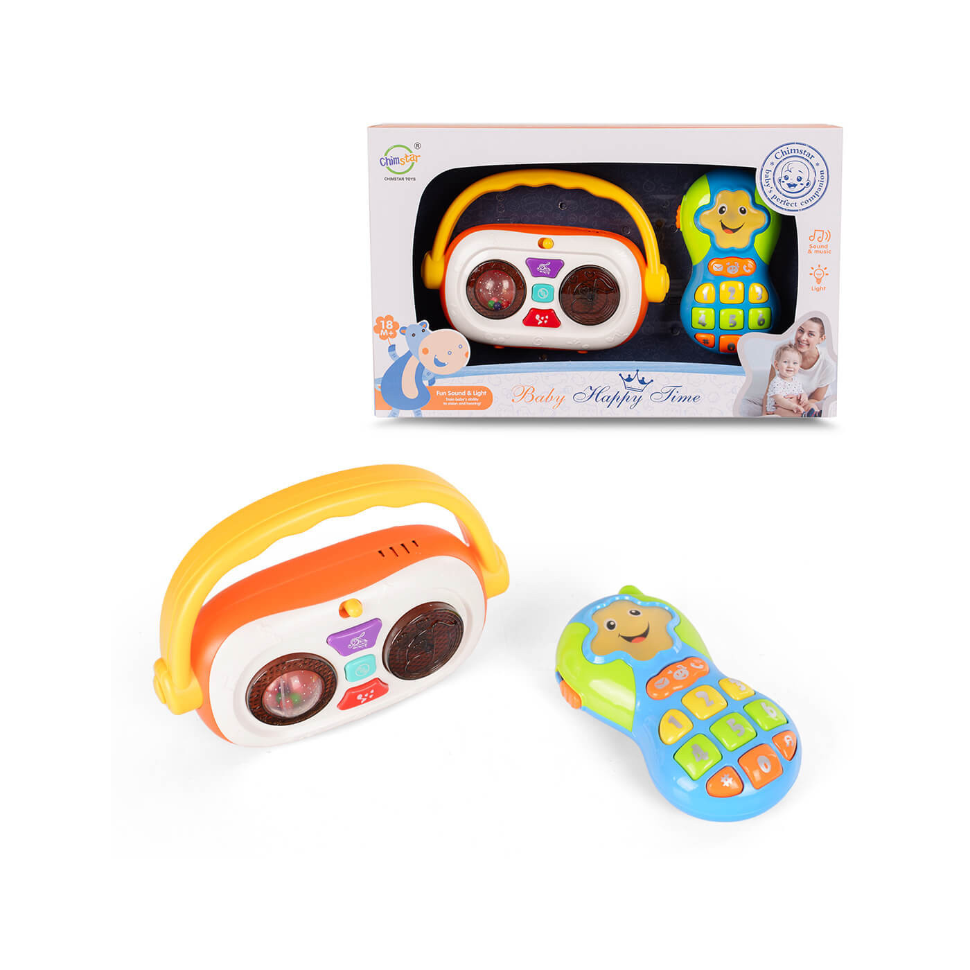 Zabawka interaktywna Radio i Telefon dla malucha - Efekty świetlne, dźwiękowe 18m+