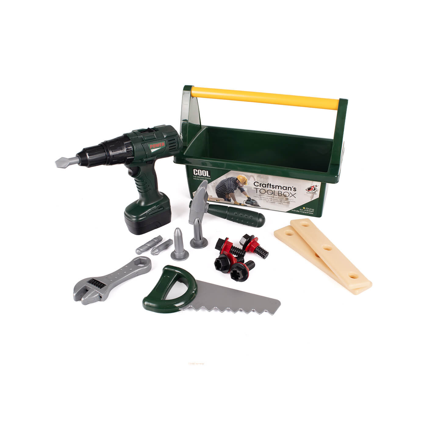 Skrzynka z narzędziami Mały Majsterkowicz zabawka dla chłopców 18 el. wkrętarka