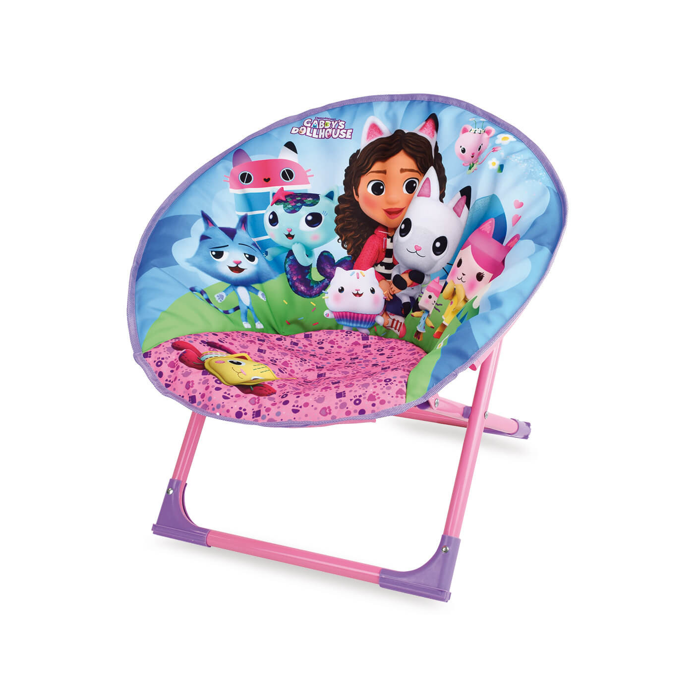 Krzesełko plażowe dziecięce, Koci domek Gabi leżak plażowy dla dzieci.