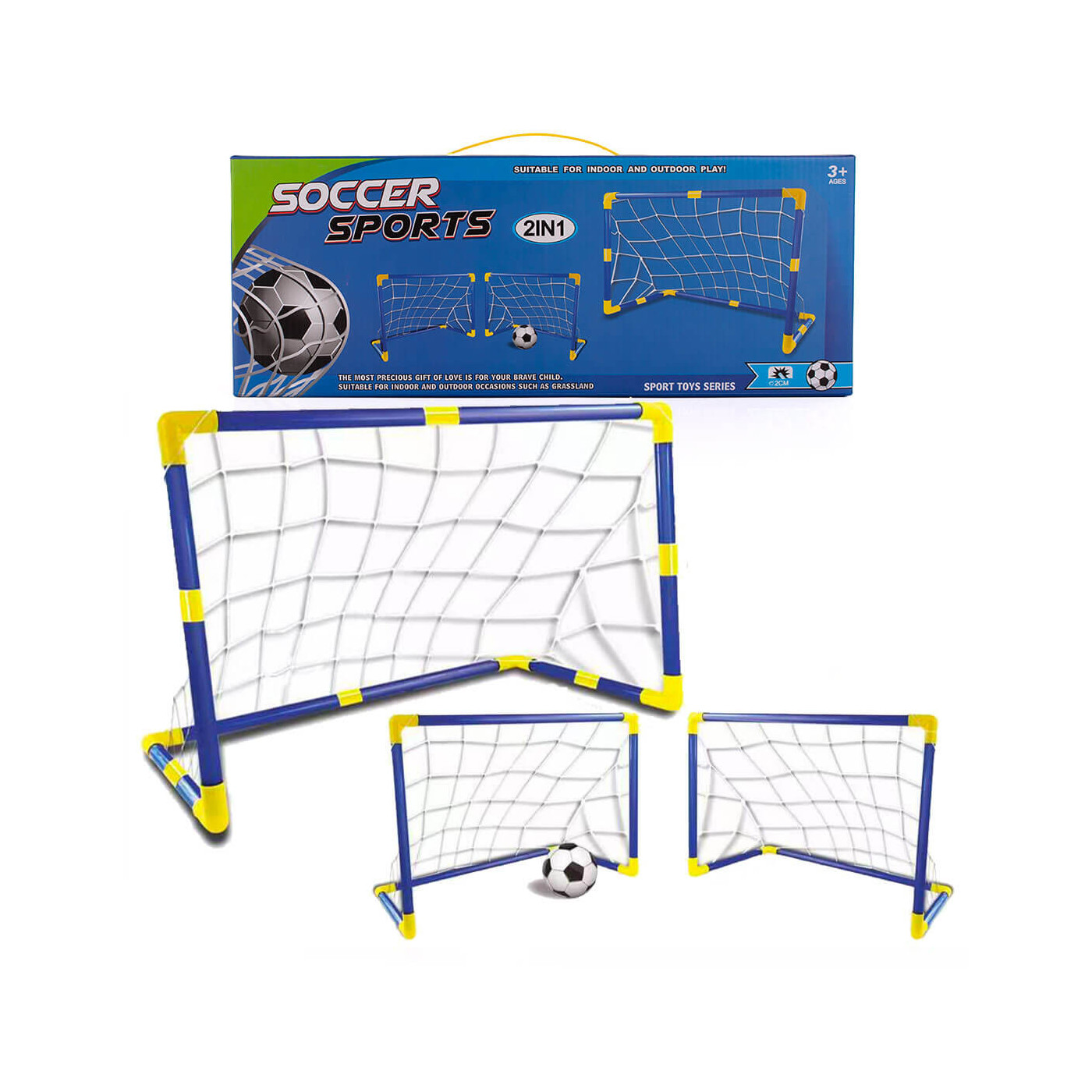 Bramka piłkarska jedna duża bramka lub dwie małe z piłką i pompką 2w1