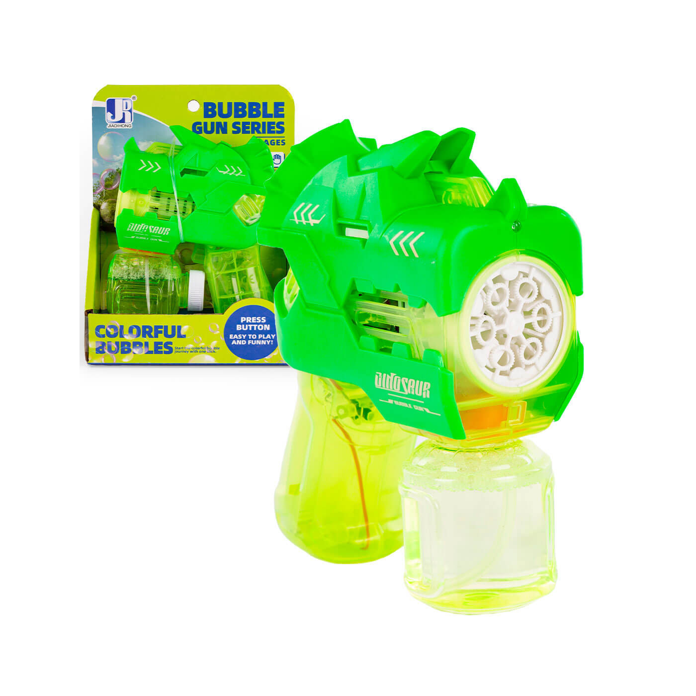 Pistolet na bańki mydlane na baterie z podświetleniem + płyn do baniek