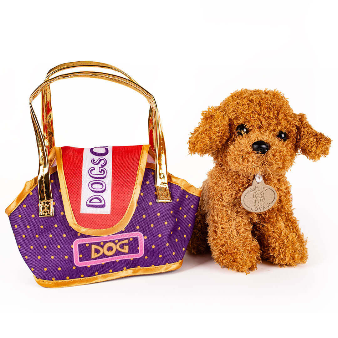 Pluszowy piesek w torebce dla dziewczynki 