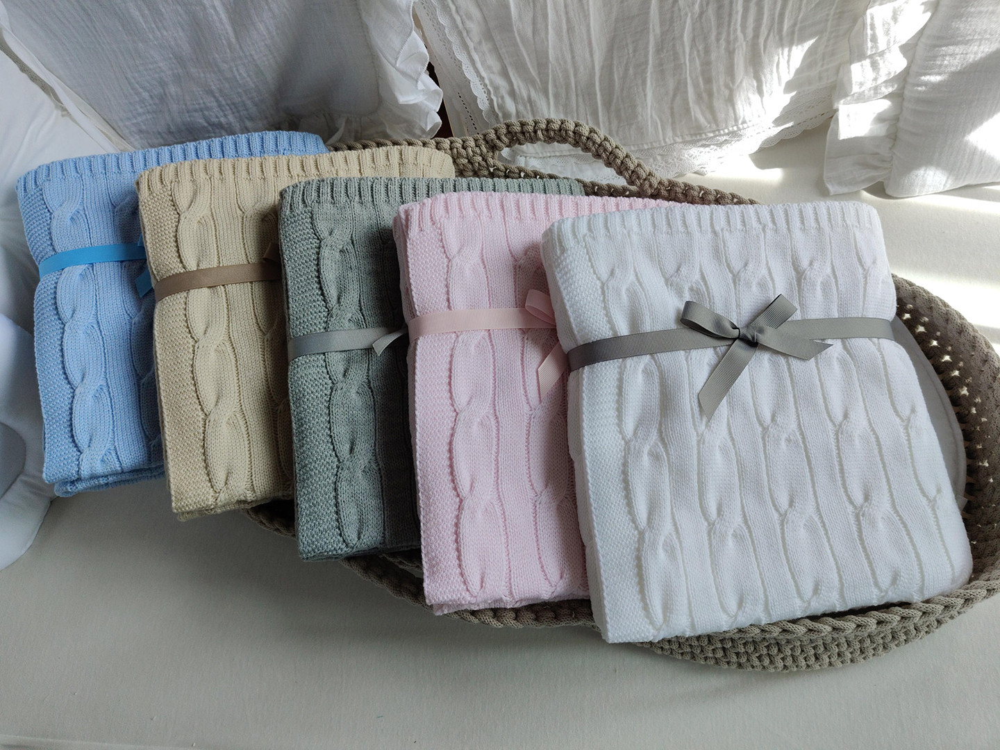 Kocyk warkocz 80x90cm dla maluszka