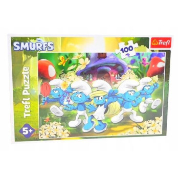 Puzzle 100 el. Trefl Smerfy - Poznaj Smerfy układanka dla dzieci +5 lat