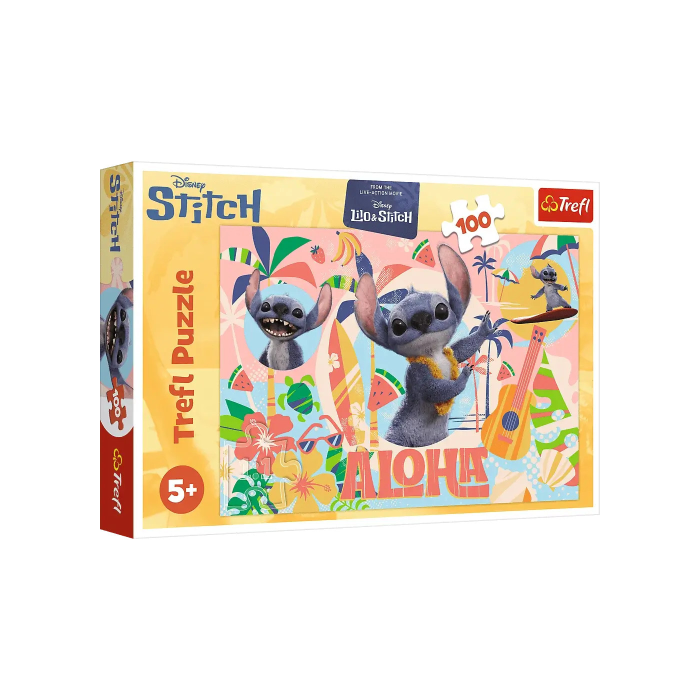 Puzzle 100 el. Stitch i przyjaciele w akcji, układanka Lilo i Stitch dla dzieci +5 lat