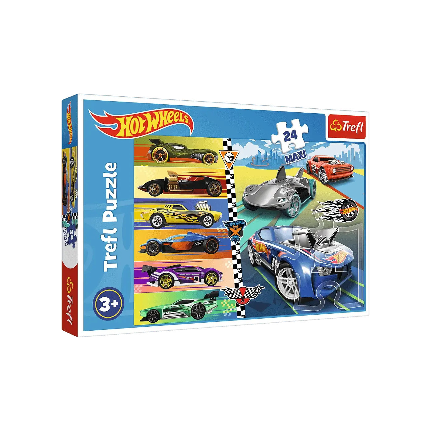 Puzzle 24 el. Maxi Szybkie Hot Wheels, duże elementy 3+ układanka