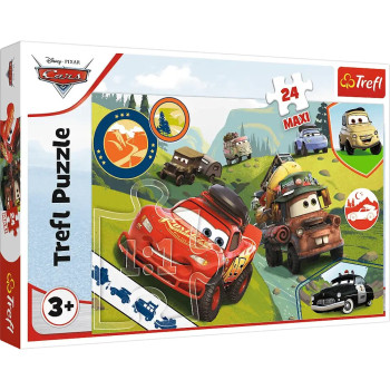 Puzzle Maxi  24 el. Wesołe auta CARS 3 duże elementy 3+ układanka