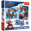 Puzzle 2w1 Avengers 30 i 48 el. + memos 24 el. Bohaterowie w akcji Trefl 3+