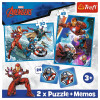 Puzzle 2w1 Avengers 30 i 48 el. + memos 24 el. Bohaterowie w akcji Trefl 3+