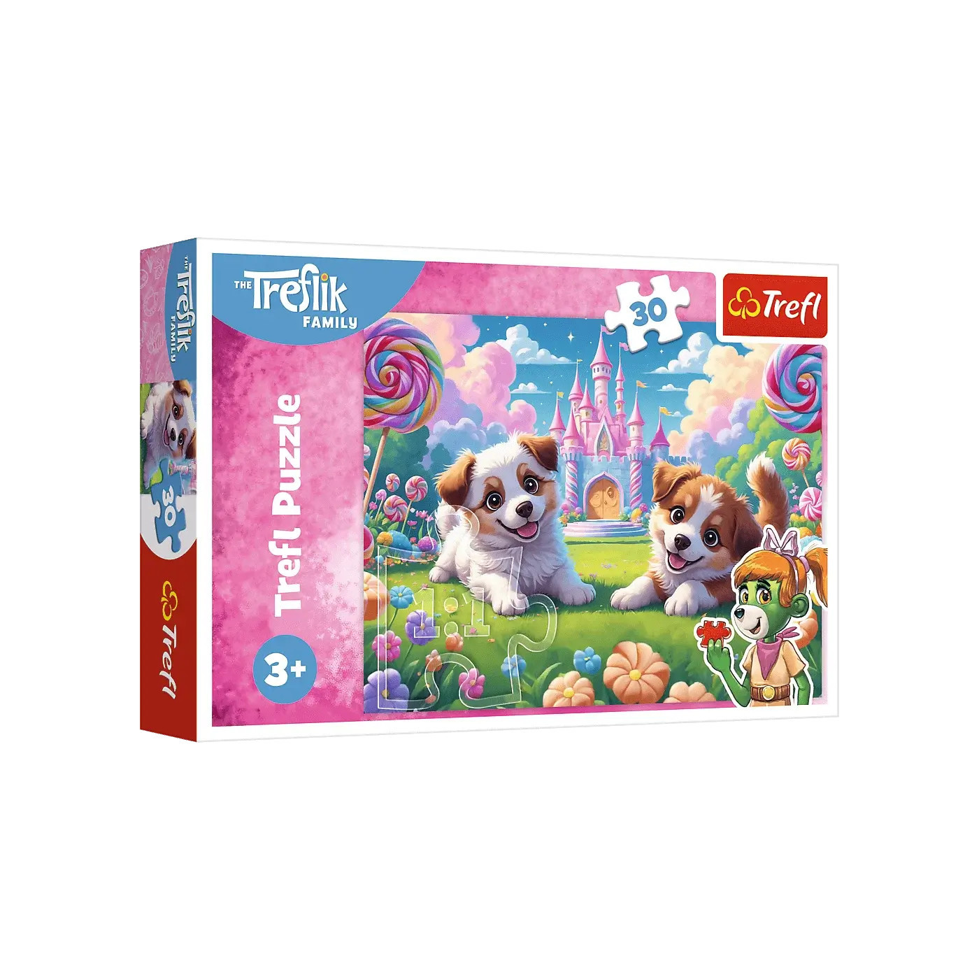 Puzzle 30 el. Miłe Trefliki puzzle dla trzylatka z pieskami marki Trefl