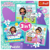 Puzzle 3w1 Koci domek Gabi Aktywności Gabby puzzle dla dzieci 3+