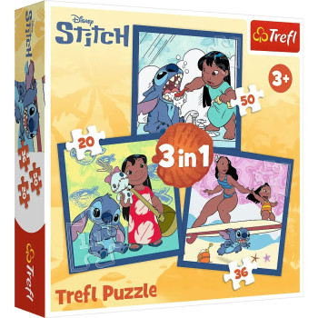 Puzzle 3w1 Lilo i Stitch - Czas ze Stitchem Trefl puzzle dla dzieci 3+