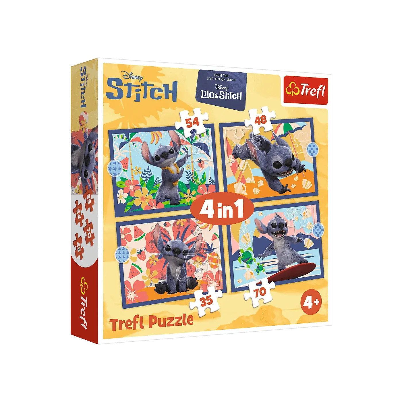 Puzzle 4w1 Lilo & Stitch Wakacje na Hawajach Trefl - 4 obrazki 4+