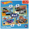 Puzzle 4w1 Hot Wheels Pojazdy samochody Trefl - 4 obrazki 4+