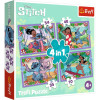 Puzzle 4w1 Szalony dzień Lilo & Stitch Szalony dzień Trefl - 4 obrazki 4+