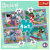 Puzzle 4w1 Szalony dzień Lilo & Stitch Szalony dzień Trefl - 4 obrazki 4+
