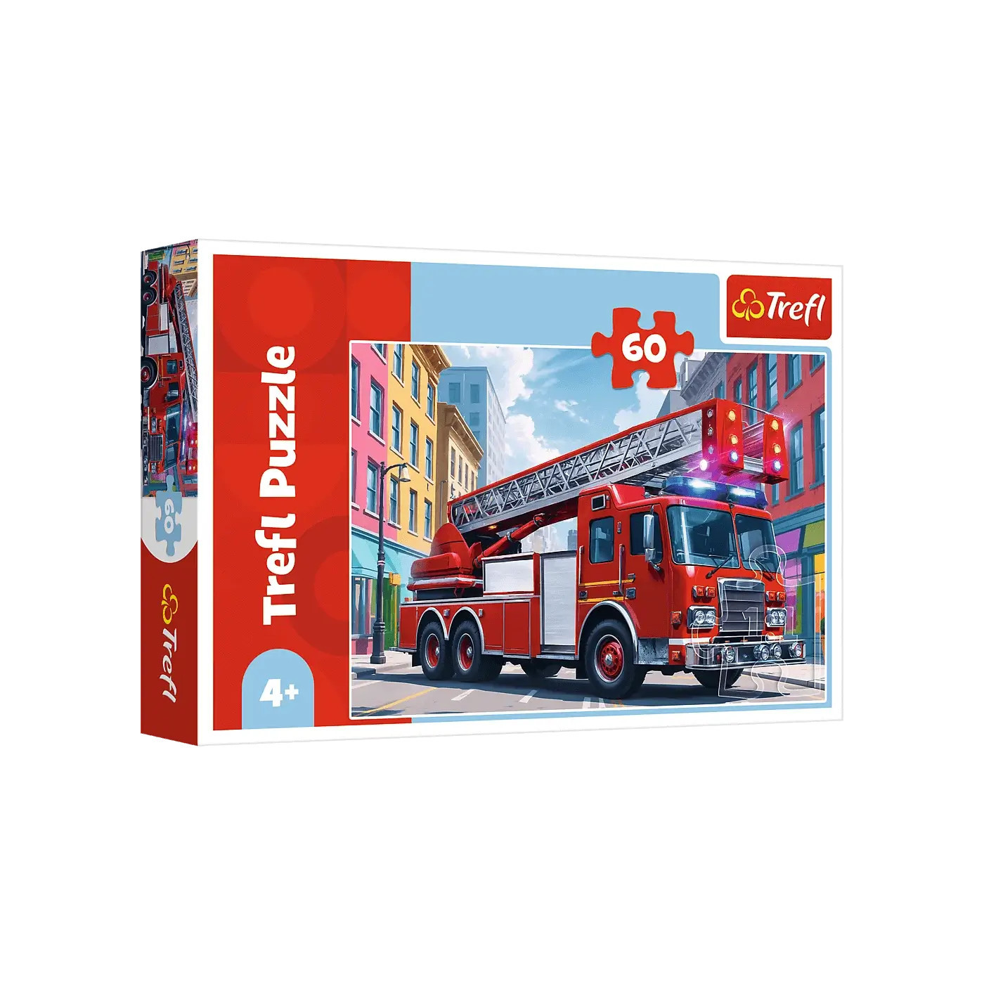 Puzzle 60 el. Wóz strażacki Trefl puzzle dla chłopców 4+