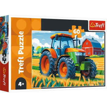 Puzzle 60 el. Traktor, ciągnik rolniczy puzzle z traktorem Trefl dla chłopców 4+