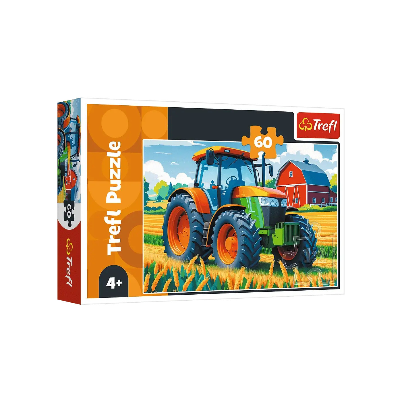 Puzzle 60 el. Traktor, ciągnik rolniczy puzzle z traktorem Trefl dla chłopców 4+