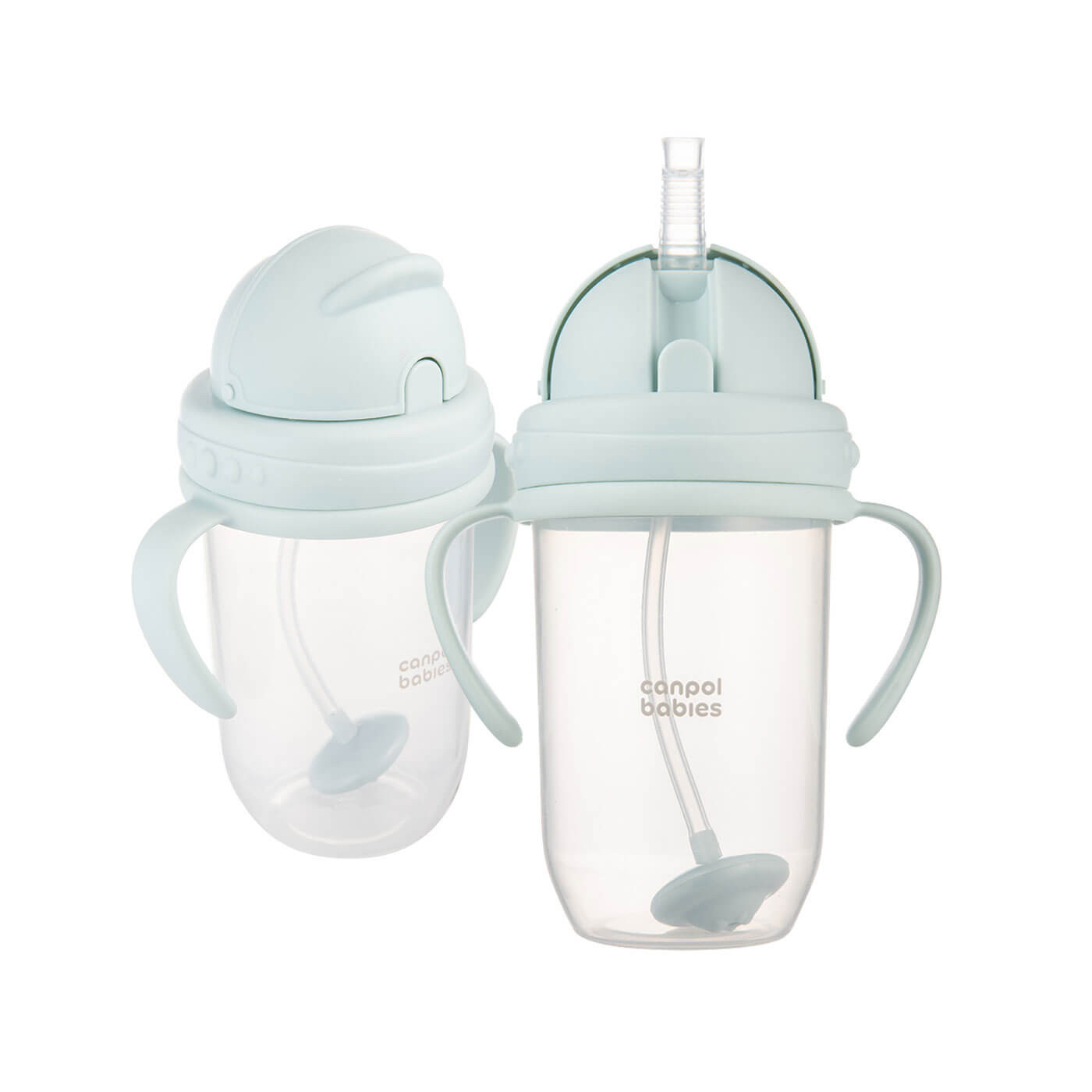 Kubek niekapek z rurką silikonową z odważnikiem 270 ml Canpol Zielony