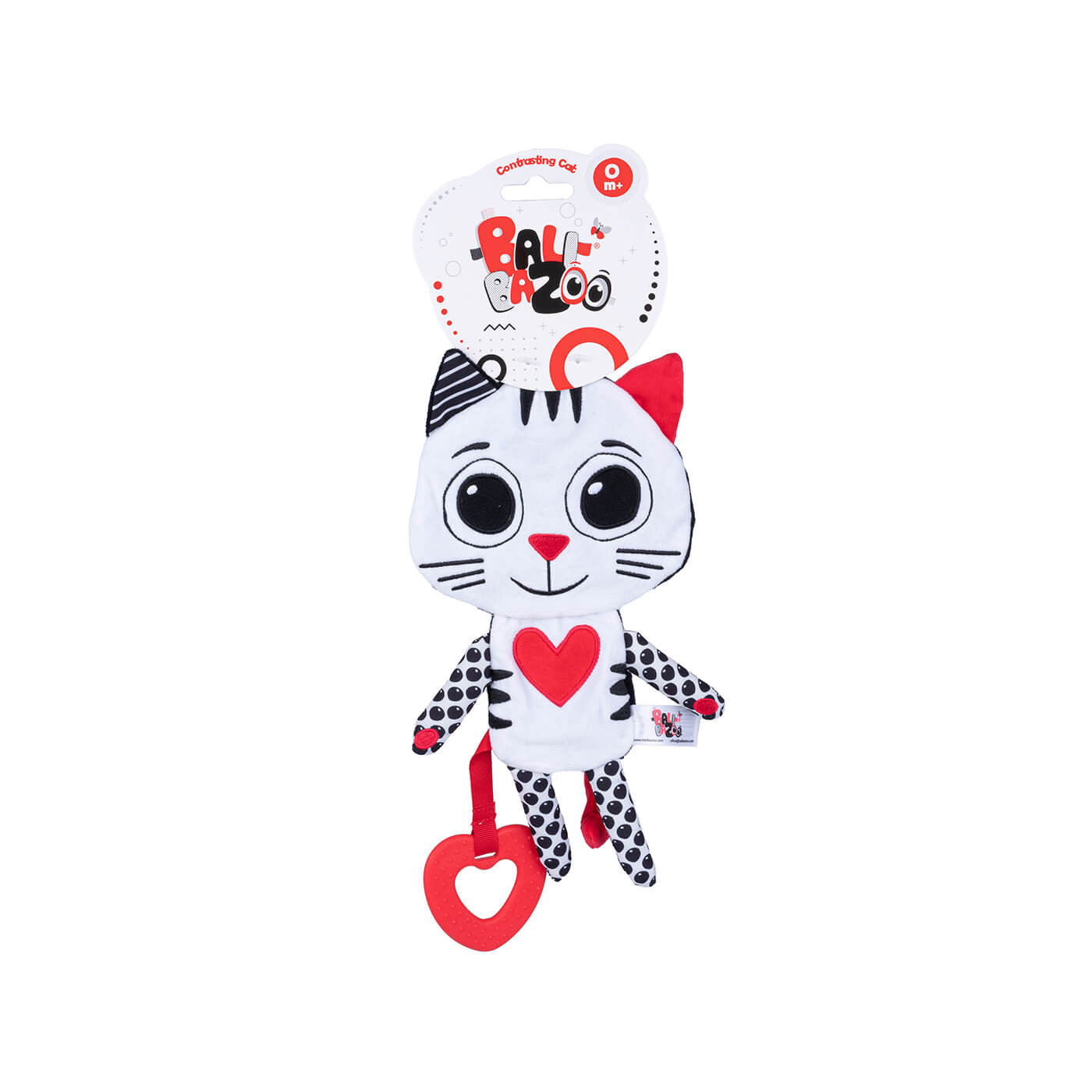 Zabawka kontrastowa dla malucha kotek zawieszka, przywieszka Balibazoo