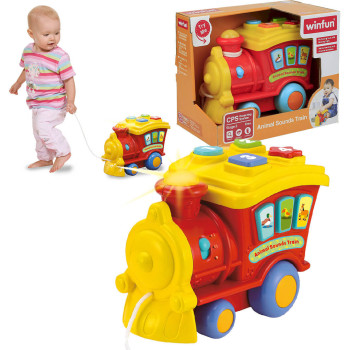 Ciągacz Lokomotywa Czu Czu – Interaktywna Zabawka z Dźwiękami, Światełkiem i Zwierzątkami +6m | ANEK