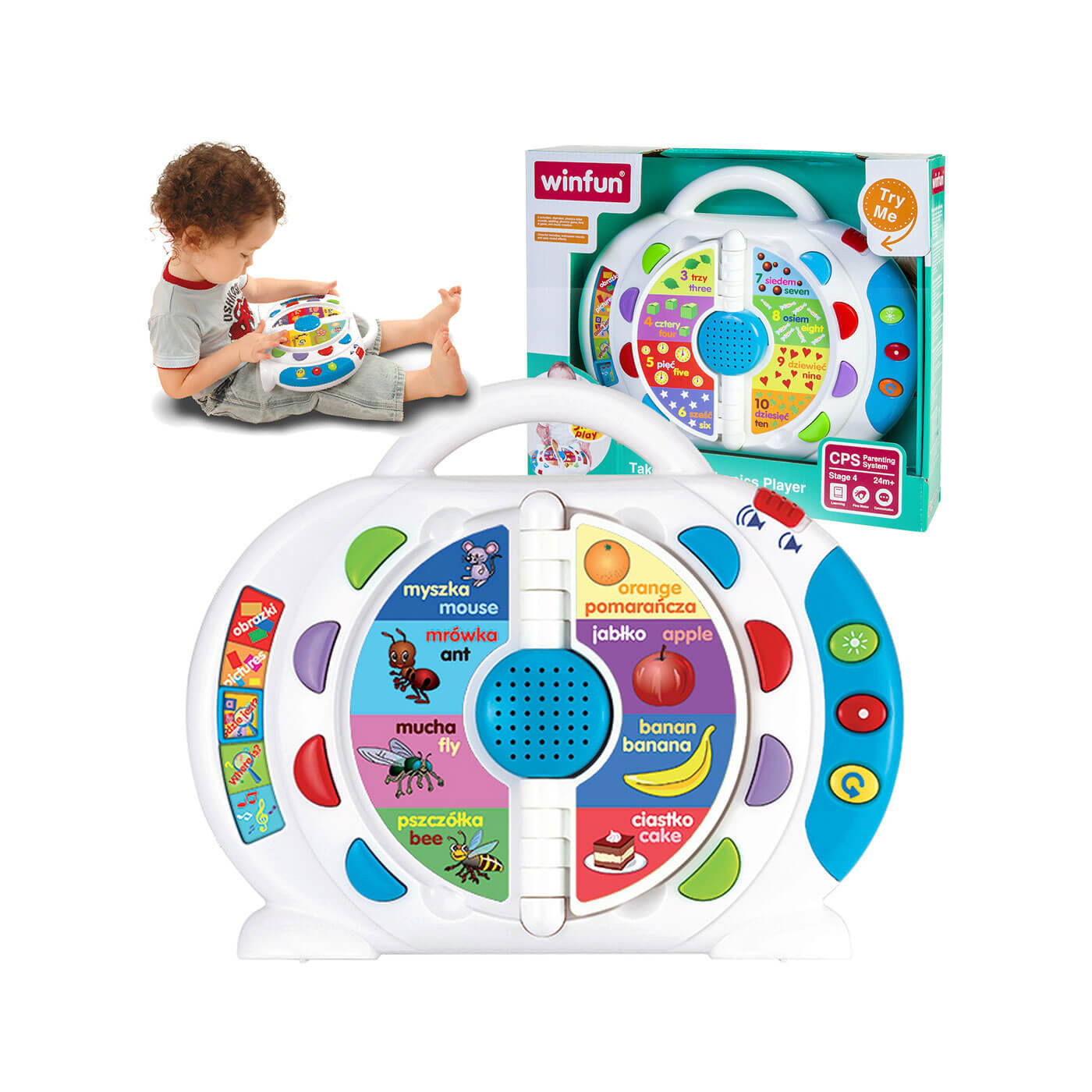 Książeczka Polsko-Angielska Smily Play – 5 trybów nauki przez zabawę dla dzieci 3–6 lat