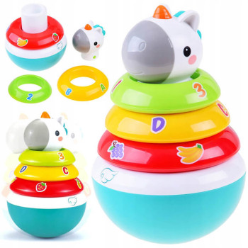 Piramidka Wańka Wstańka HOLA SN787 – edukacyjna, bezpieczna zabawka rosnąca z dzieckiem