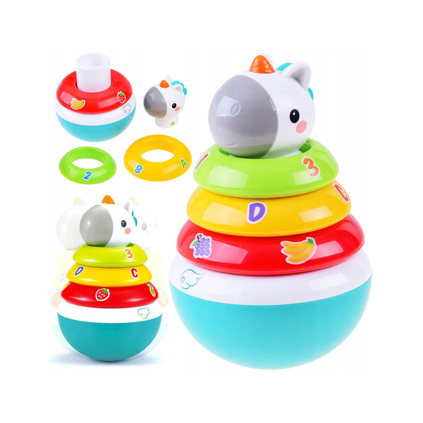 Piramidka Wańka Wstańka HOLA SN787 – edukacyjna, bezpieczna zabawka rosnąca z dzieckiem