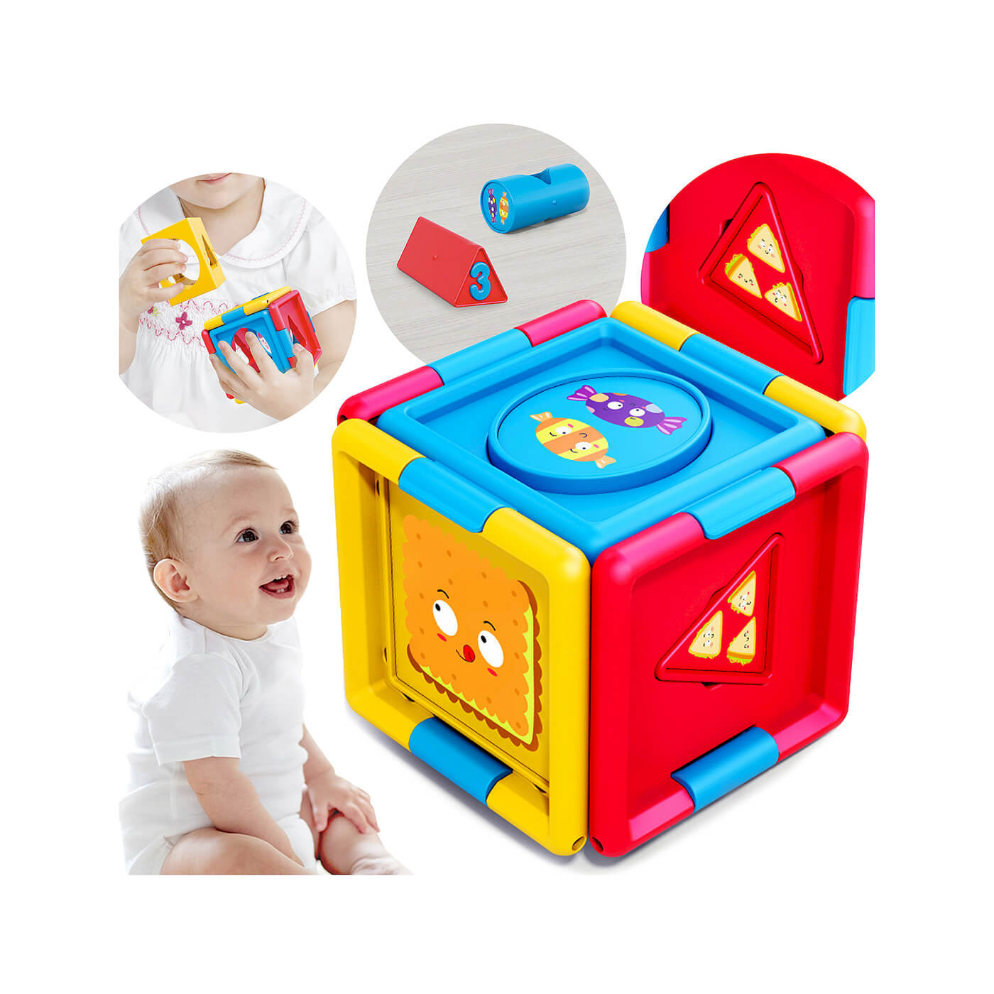 Kostka Układanka Sorter HOLA SN792 – edukacyjna zabawka 2+, bezpieczna i kolorowa