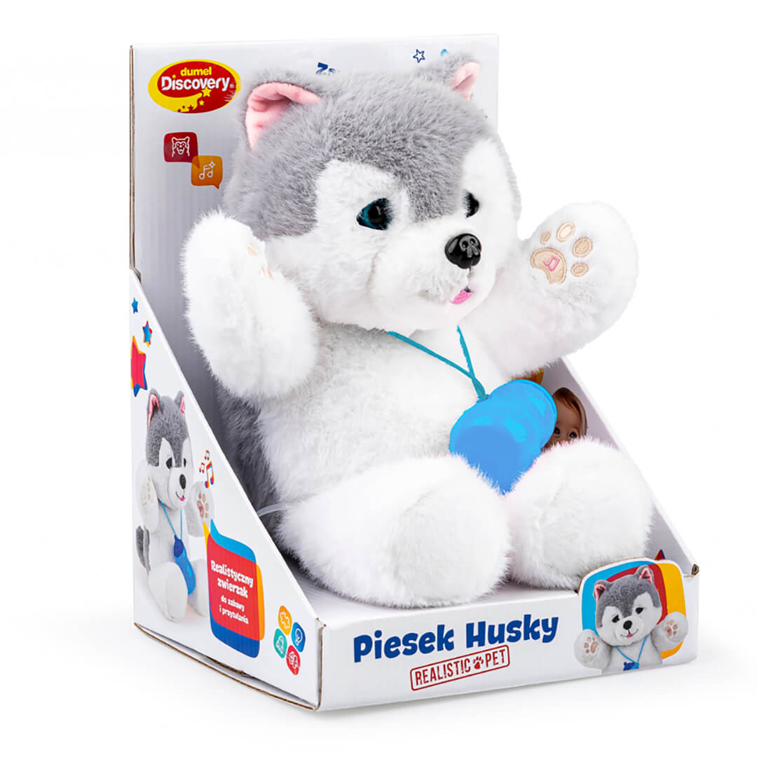 Prezent dla dwuletniej dziewczynki - interaktywni miś pluszowy piesek husky dumel