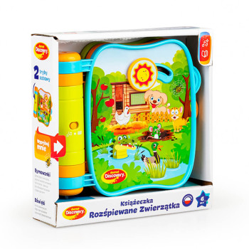Książeczka interaktywna z dźwiękami edukacyjna Rozśpiewane Zwierzątka Dumel 6m+