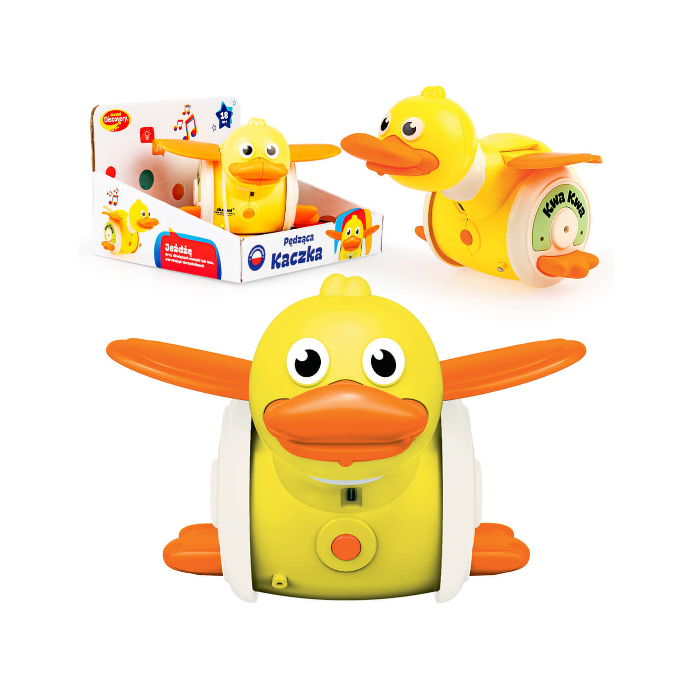 Pędząca kaczka zabawka interaktywna dla maluszka 18m+ Dumel Discovery