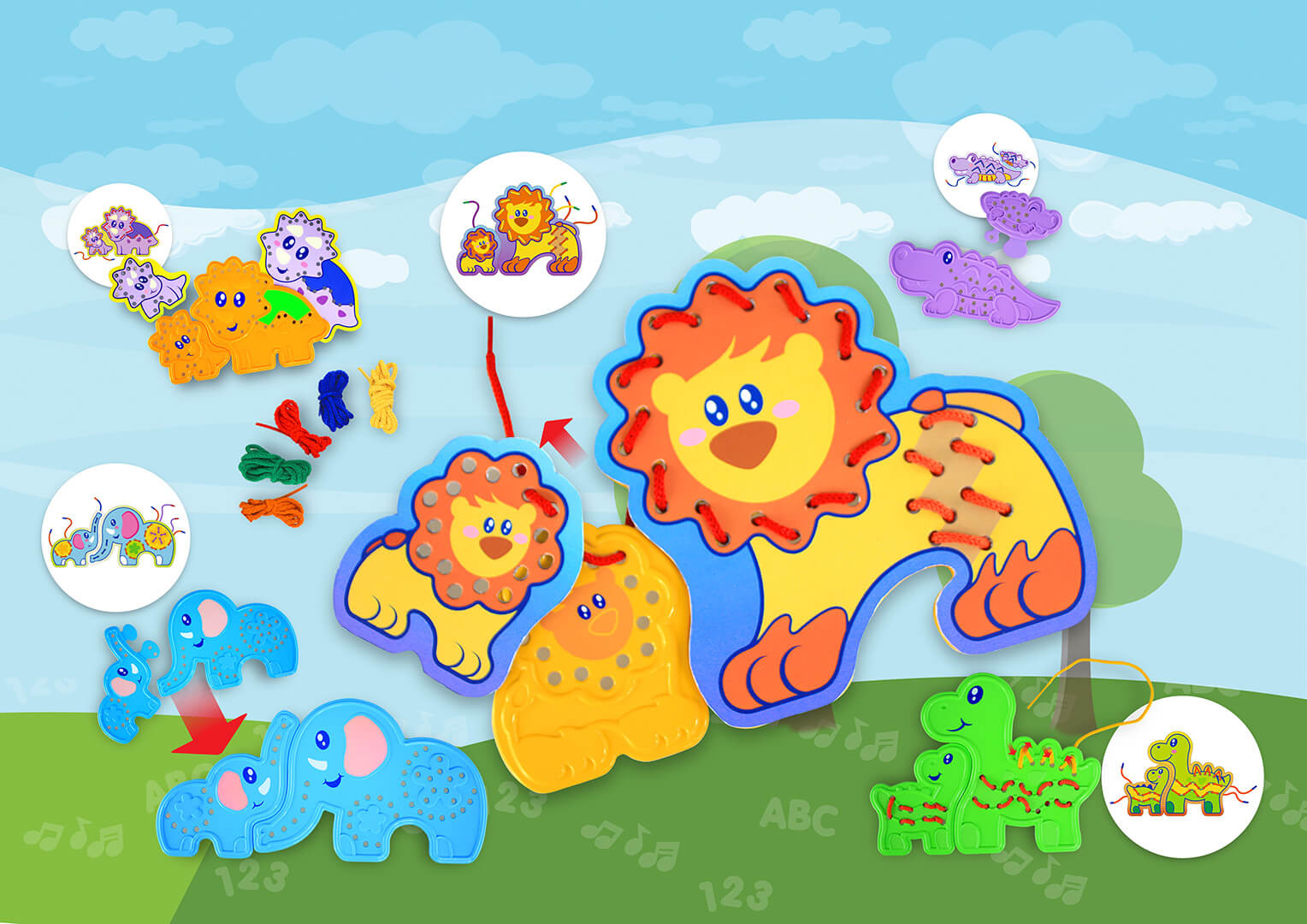 Przeplatanie i nawlekanie na sznurek zabawka