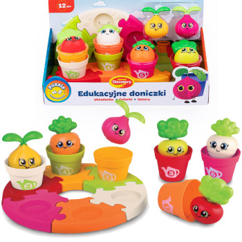 Układanka Doniczki Dumel Discovery DD 45660 – edukacyjna zabawka 18 elementów 12m+