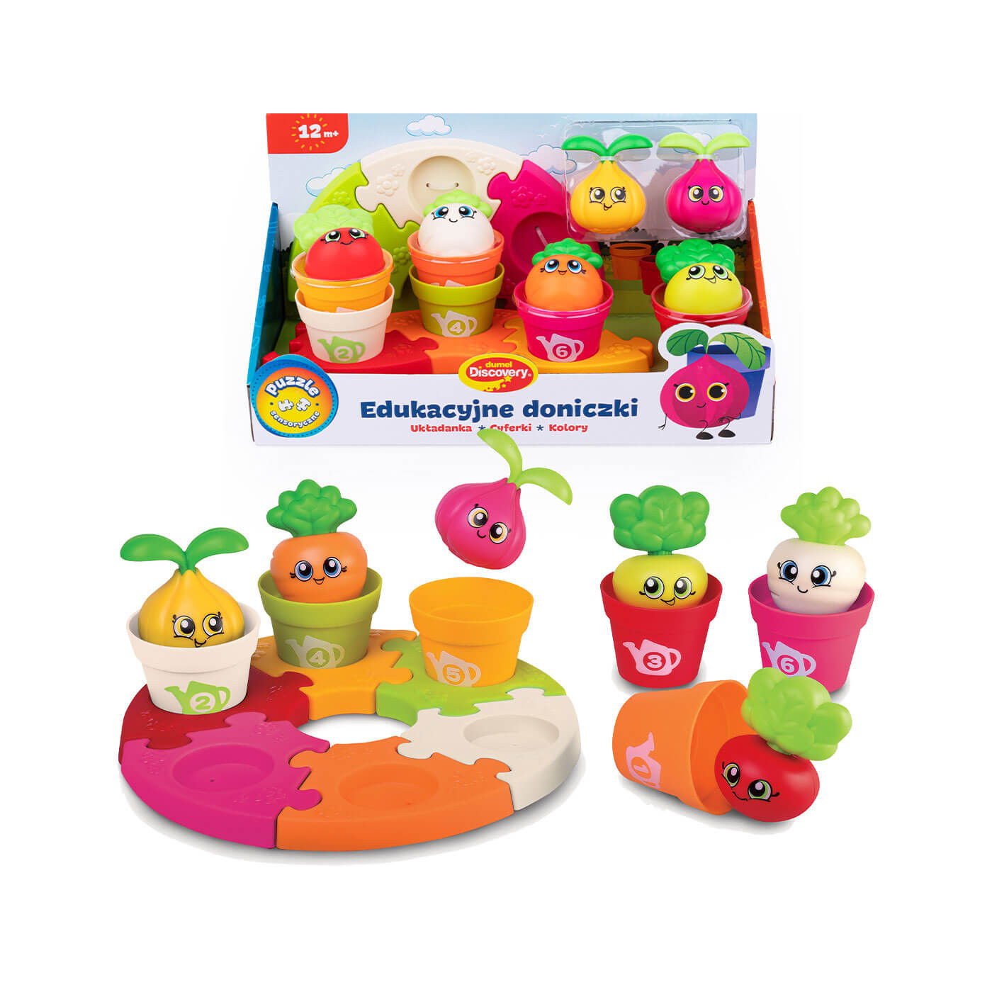 Układanka Doniczki Dumel Discovery DD 45660 – edukacyjna zabawka 18 elementów 12m+