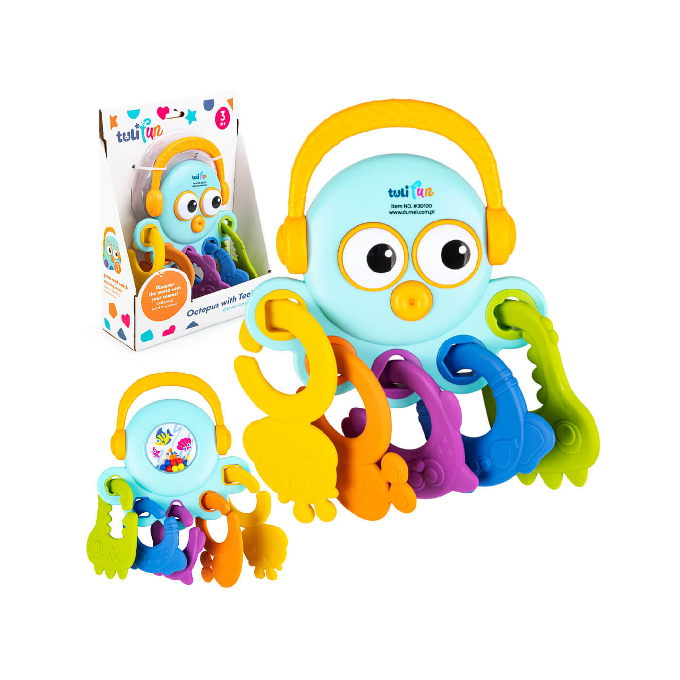Ośmiornica sensoryczna z gryzakami TF 30100 – ulgowe ząbkowanie w 5 kształtach
