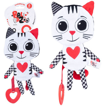 Kontrastowy Kot Balibazoo BB 81042 – sensoryczna zabawka z gryzakiem od 0m+