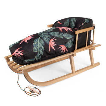 Sanki dla dzieci z oparciem i śpiworkiem + sznurek z uchwytem