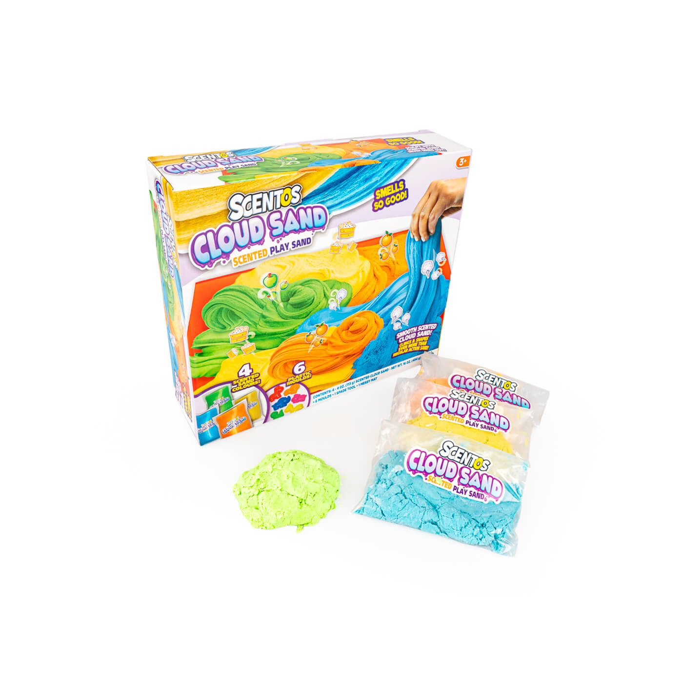 Zestaw Pachnący Piasek Puszysty z foremkami – Kreatywny Zestaw z Akcesoriami 3+