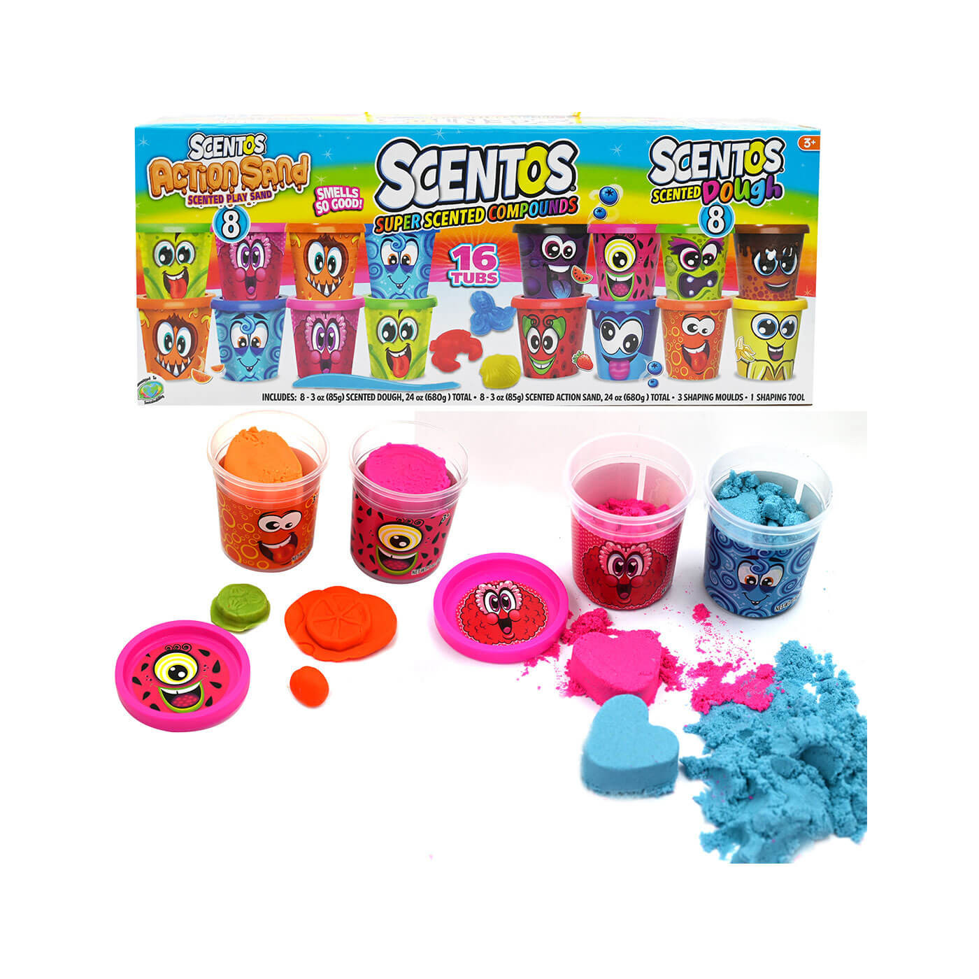 Pachnący Zestaw - Ciastolina 8szt. + Piasek Kinetyczny 8szt. Dumel Scentos