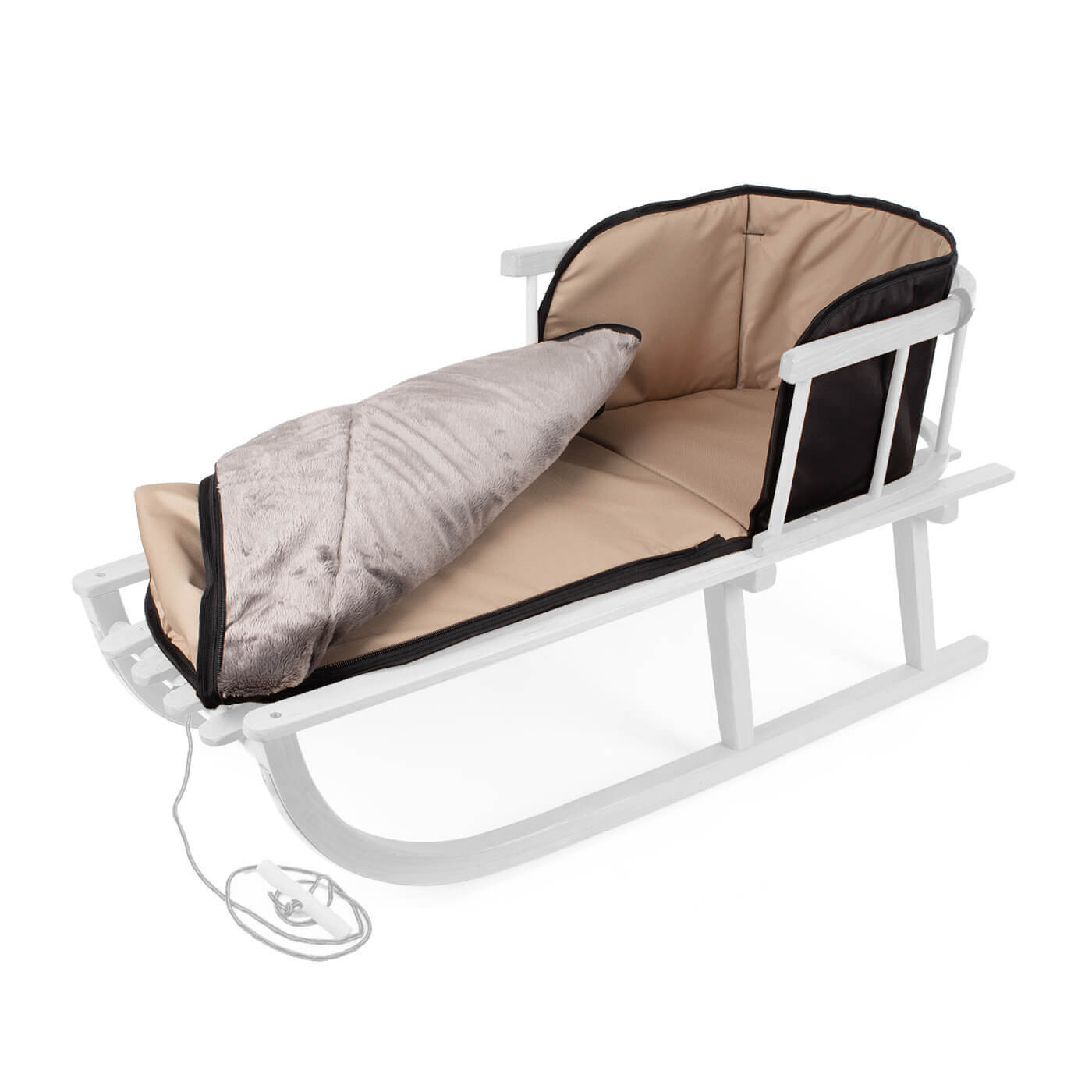 Śpiworek do sanek ocieplany uniwersalny dziecięcy mokka