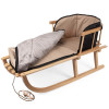 Sanki ze śpiworkiem i oparciem dla dzieci, sznurek z uchwytem w zestawie