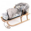 Sanki dla dzieci z oparciem ze śpiworkiem modny i stylowy wzór