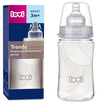 Butelka + smoczek 3m+ do podawania mleka od narodzin Lovi Trends 250 ml