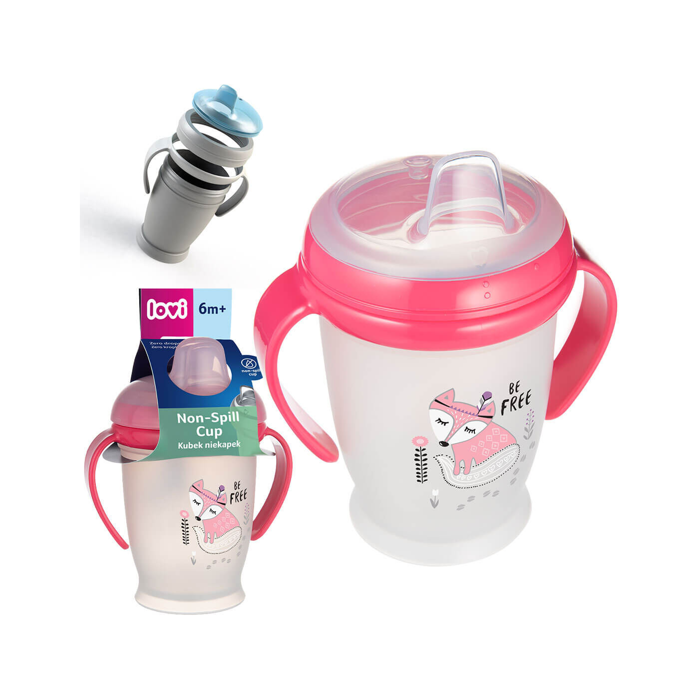 Kubek niekapek z silikonowym ustnikiem 250 ml 6m+ LOVI Sippy Master Girl