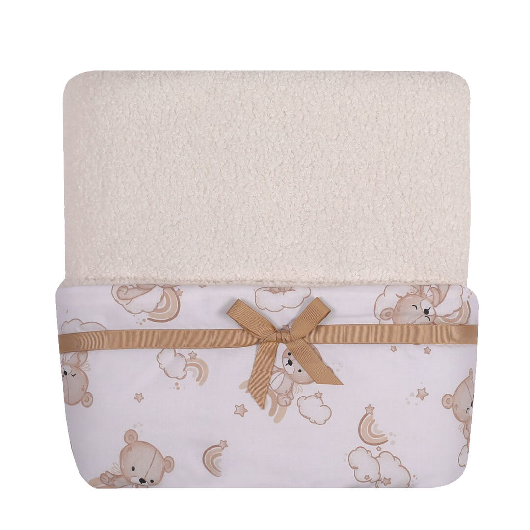 Kocyk dwustronny z bawełny boucle 75x90 cm