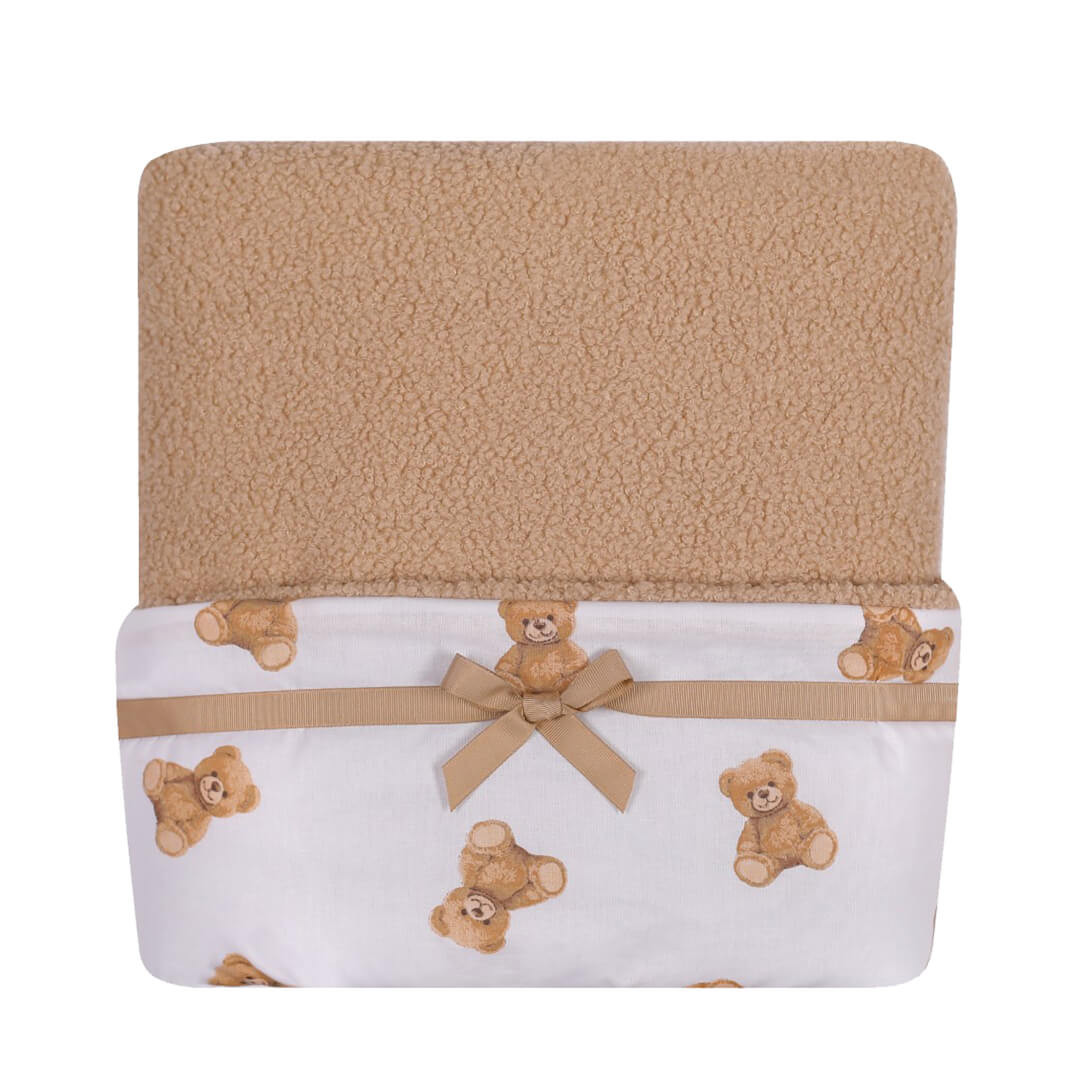 Kocyk dwustronny z bawełny boucle 75x90 cm 