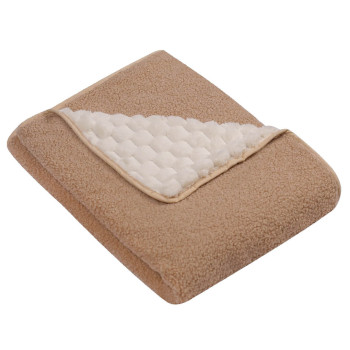 Kocyk podwójny Bouclé 90×80 cm – gruby koc niemowlęcy | Brązowy